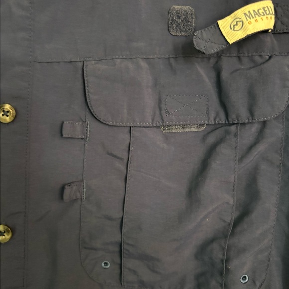 Magellan Fish Gear Mens Blue Vented Button Front Outdoor Shirt Sz XL-T Wicking - Picture 5 of 16